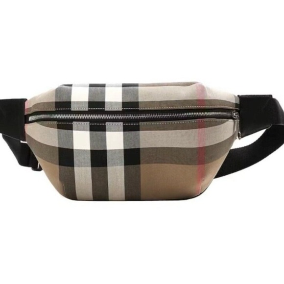 Burberry Handbags - Burberry Black and Brown large  Belt Bag with Iconic Design